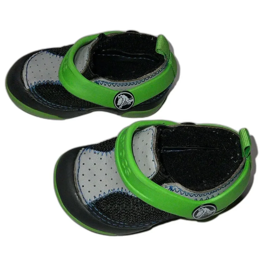 Crocs Summer Dawson Unisex Black Gray Green Lined Clogs Slip On Shoes Size 4C